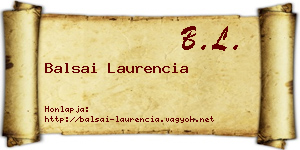 Balsai Laurencia névjegykártya